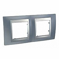 MGU66.004.097 - UnicaTop Рамка 2-ная горизонт., грей/алюм., Schneider Electric
