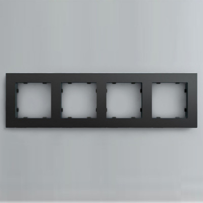 IRIDIUM Рамка на 4 пост, черный, Berlin 02, 02P405