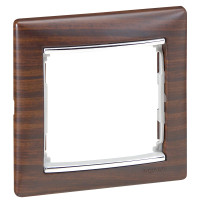 Legrand Рамка 1 пост - Legrand Valena - тёмное дерево/серебряный штрих, 696730