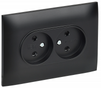 SKANDY Роз. 2-я без з/к с з/ш 10А сб. SK-R09Bl черн. IEK, SK-R23-10-K02-F