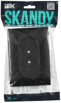SKANDY Роз. 2-я без з/к с з/ш 10А сб. SK-R09Bl черн. IEK, SK-R23-10-K02-F