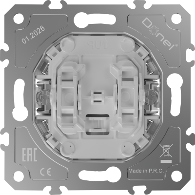 Donel D16  Механизм выключателя В2 (простого) с подсветкой, 16 A 250 В~,самозажимные контакты, DO03105