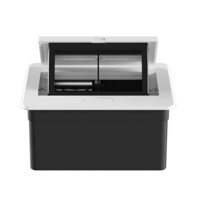 Donel Настольный встраиваемый выдвижной розеточный блок 4 мод. (2 мод. 45х45), белый, DDSB4RW