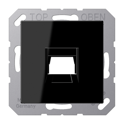 Kрышка для 1-го разъема; без видимого винта; подпружиненная шторка; термопласт; черный, A1569-15WESW