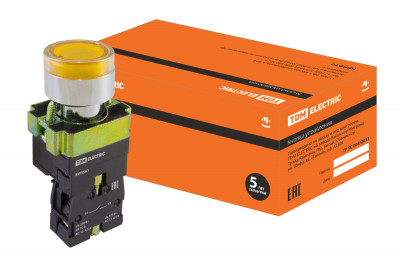 Кнопка BW3561 с подсветкой желтый 1з TDM Electric, SQ0704-0056