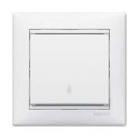 Legrand Выключатель кнопочный одноклавишный с символом лампы - Legrand Valena - 10А 250В схема 1P безвинтовые зажимы - слоновая кость, 774312