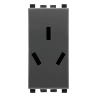 Vimar Розетка SICURY 2P+T 10A китайский стандарт, серая, 20251