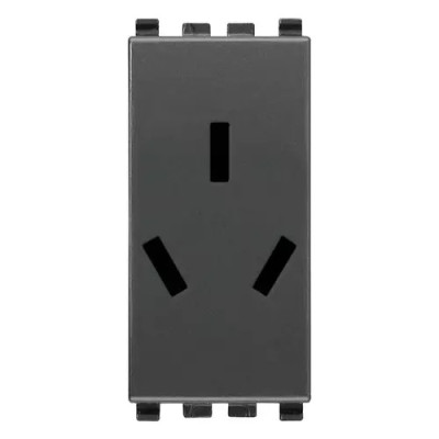 Vimar Розетка SICURY 2P+T 10A китайский стандарт, серая, 20251