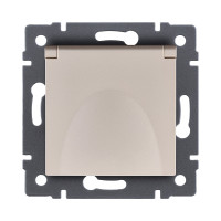 Розетка штепсельная SCHUKO 16A/250 В с крышкой, золотой Kollinger REA-006GD для Aspekt, Eleganz, Reflex Розетка штепсельная SCHUKO 16A/250 В с крышкой, золотой Kollinger REA-006GD для Aspekt, Eleganz, Reflex