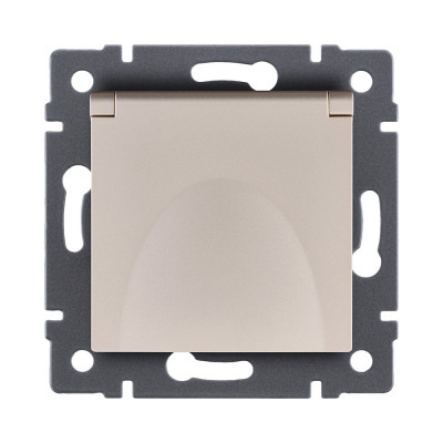 Розетка штепсельная SCHUKO 16A/250 В с крышкой, золотой Kollinger REA-006GD для Aspekt, Eleganz, Reflex