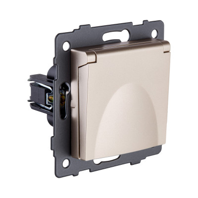 Розетка штепсельная SCHUKO 16A/250 В с крышкой, золотой Kollinger REA-006GD для Aspekt, Eleganz, Reflex