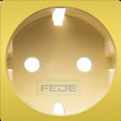 FD04335OB-A Fede Fede Накладка розетки 2К+З для мех-зма FD16823, Bright Gold/беж. Новая