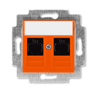 5014H-A51018 66W - Розетка информационная ABB Levit двойная 2хRJ45 категория 5e оранжевый - 2CHH295118A6066