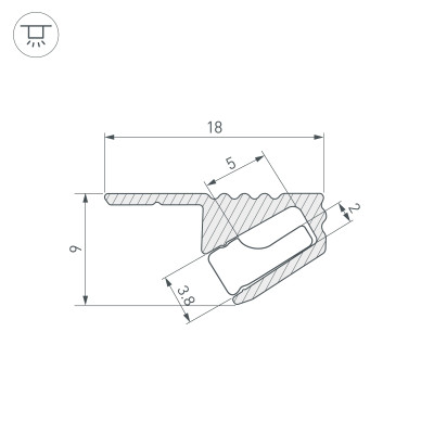 Профиль SL-MINI-SHELF-H9-2000 ANOD OLIVE GREY (Arlight, Алюминий), 038208