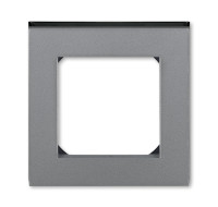 ABB EPJ Levit сталь / дымчатый чёрный Рамка 1 пост