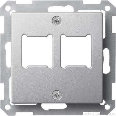 SM Накладка для 2-х разъёмов LexCom 2хRJ11/RJ45, алюм.