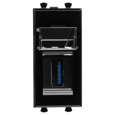 4402301 - ДКС USB 3.0 розетка модульная, тип А-А, "Avanti", "Черный квадрат", 1 модуль