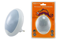 Ночник "Хамелеон"  D 85  с выключателем,белый, 0,5 Вт, 220 В TDM Electric, SQ0357-0006