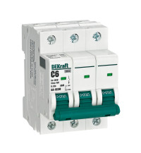 DEKraft Автоматический выключатель 3P 6А х-ка C 6кА ВА-103M