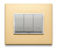 Vimar Накладка EIKON EVO для 3 модулей, золото сатинированное, 21653.G10