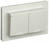 BRITE Роз. 2-я с кр. 16А в сб IP44 РСбш12-3-44-БрКр беж. IEK, BR-R26-16-44-K10-F