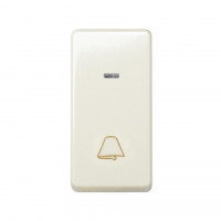 Simon S27 Кнопка с симв. "звонок" с подсветкой узкая 10А 250В~, сл.кость, 27160-61