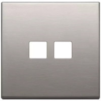Vimar Накладка плоская, 2 модуля на 2 кнопки, Flat, никель матовый, 22682.2.11