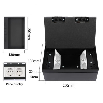 Люк напольный на 4 модуля, металлический, h=85мм, крышка с углублением 17 мм, TIMIUX, черный, EU4H85U BL