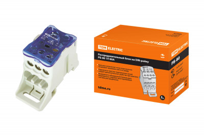 Распределительный блок на DIN-рейку РБ-80 1П 80А (1х16/4х6+2x16) TDM Electric, SQ0823-0001