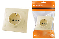 Розетка 2П+З 16А 250В сл. кость "Таймыр" TDM Electric, SQ1814-0112