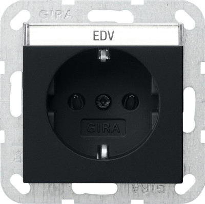 0457005 Gira Розетка с з/к и полем для надписи