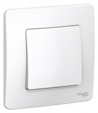 BLANCA С/У 1-клавишный ВЫКЛЮЧАТЕЛЬ (cх.1), 10А, 250B, БЕЛЫЙ