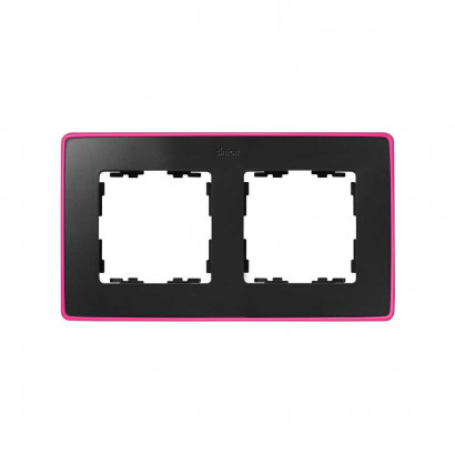 Simon 8201620-261 S82Detail Рамка 2-ная, графит, неоново-розовое основание