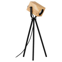 43749 Настольная лампа AYLES, 1x3W(GU10-LED), сталь, черный, дерево, коричневый