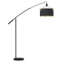 39966 Торшер TORTOLA 1, 3x40W, E27, L1830, B450, H2030, основание: ?375, сталь, черный, латунь/текст
