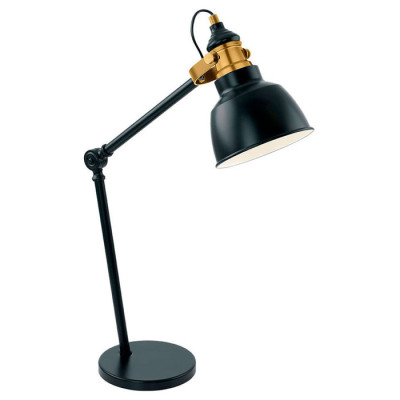 49523 Настольная лампа THORNFORD, 1х60W(E27), L405, H585, сталь, черный, бронза, 49523