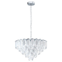 39724 Подвес CARVARIO, 10х40W (E14), ?600, H1100, сталь, хром//стекло, прозрачный, матовый