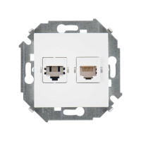 Simon Simon15 Розетка телефон+компьют. RJ11+RJ45 кат.5е, белая, 1591590-030