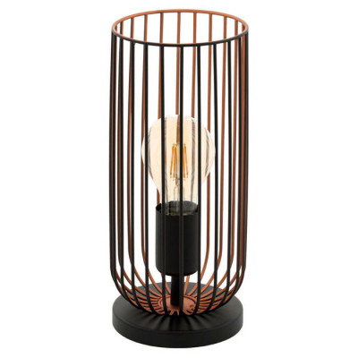 49646 Настольная лампа ROCCAMENA, 1х60W (E27), ?130, H310, сталь, черный, медь