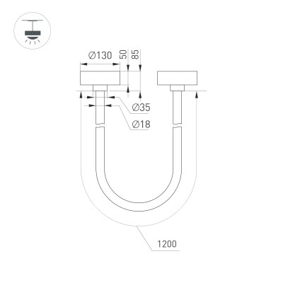 Светильник SP-TROPIC-SURFACE-R18-L1200-18W Warm3000 (BK, 360 deg, 230V) (Arlight, IP20 Пластик, 3 года), 043401