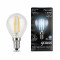 Лампа Gauss Filament Шар 7W 580lm 4100К Е14 LED 1/10/50, 105801207