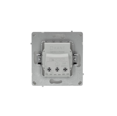 DKC KANT Розетка силовая, 2P+E, с з/ш, белый песок, 7010003
