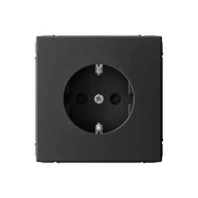 GAL001045 - ARTGALLERY РОЗЕТКА с заземлением со шторками, 16А, механизм, КАРБОН, Systeme Electric