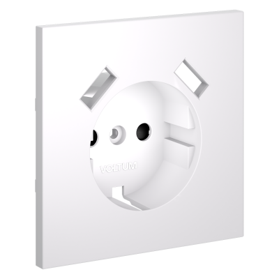 Накладка для розетки с заземлением и защитными шторками, с USB A+A, S70 (белый матовый), VLS000902