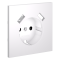 Накладка для розетки с заземлением и защитными шторками, с USB A+A, S70 (белый матовый), VLS000902