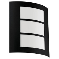 99567 Уличный настен. светильник CITY, H260, L235, А90, 1х40W(E27), IP44, оцинк. сталь, черный/ плас