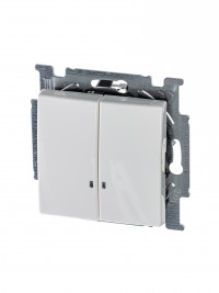 ABB BJB Basic 55 Бел Выключатель 2-клавишный с подсветкой