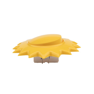 Выключатель одноклавишный HAPPY Солнце с/у, желтый KRANZ, KR-78-0617