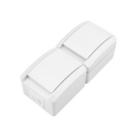 Блок вертикальный 2 розетки INDUSTRIAL IP54 с/з, о/у, белый KRANZ, KR-78-0802