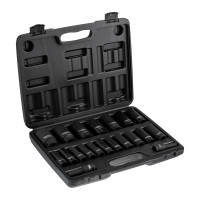 Набор шестигранных ударных торцевых головок, 1/2", 78мм, 20 предметов (8-32мм) пластиковый кейс KRANZ, KR-12-8420